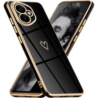 Husă Mkej Glitter pentru Honor 400 cu Protecție pentru Lentila Camerei, Husă de Protecție Subțire din Silicon TPU, Galvanizată, Rezistentă la Șocuri, cu Model de Inimă 1