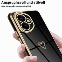 Husă Mkej Glitter pentru Honor 400 cu Protecție pentru Lentila Camerei, Husă de Protecție Subțire din Silicon TPU, Galvanizată, Rezistentă la Șocuri, cu Model de Inimă 2