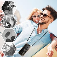 Silikónový kryt na Motorola Edge 40 Neo so šnúrkou na krk - Dizajn srdce Love, galvanizovaný - Čierno-zlatý kryt na telefón pre dievčatá a ženy 3