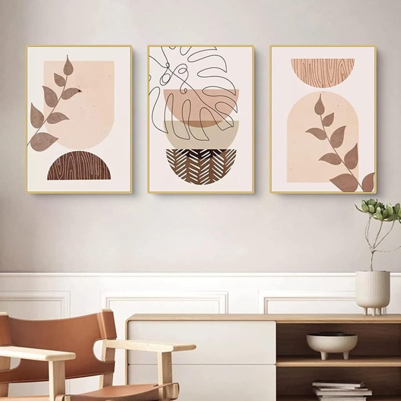 MKHFUW 3 darabos absztrakt botanikai levél poszter szett 30x40 cm - 3Pcs-30x40cm, Design-07