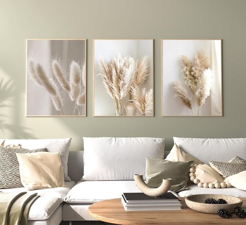 MKHFUW Modern Boho Dekoratív Falképek Szett 3 Darab 40x60cm Absztrakt Poszter