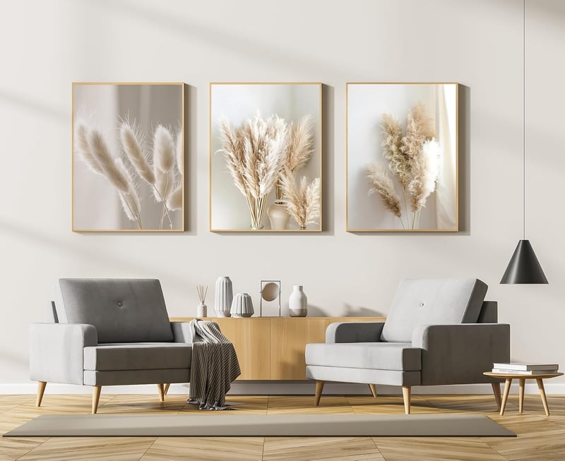 MKHFUW Modern Boho Dekoratív Falképek Szett 3 Darab 40x60cm Absztrakt Poszter