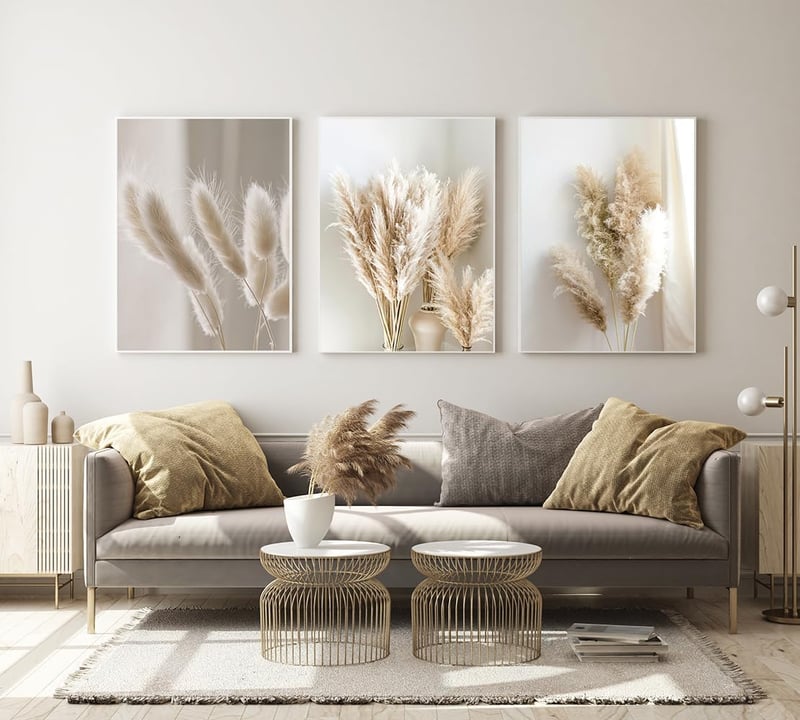 MKHFUW Modern Boho Dekoratív Falképek Szett 3 Darab 40x60cm Absztrakt Poszter