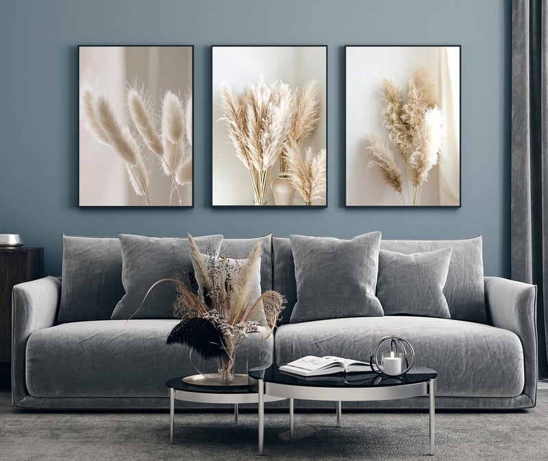MKHFUW Modern Boho Dekoratív Falképek Szett 3 Darab 40x60cm Absztrakt Poszter