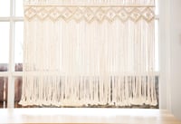 Perdea macramé Mkono pentru decorarea ferestrelor sau a pereților, tapiserie boho țesută, perdea de exterior pentru nunți și decorațiuni interioare, 95 x 66 cm 4