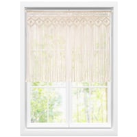 Perdea macramé Mkono pentru decorarea ferestrelor sau a pereților, tapiserie boho țesută, perdea de exterior pentru nunți și decorațiuni interioare, 95 x 66 cm 3