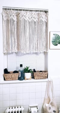 Perdea macramé Mkono pentru decorarea ferestrelor sau a pereților, tapiserie boho țesută, perdea de exterior pentru nunți și decorațiuni interioare, 95 x 66 cm 6