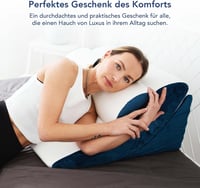 MKS Ék alakú ergonomikus párnaszett 4 db kék, 12 az 1-ben többfunkciós, levehető és mosható huzattal alváshoz és olvasáshoz 6