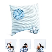 Pernă cu spumă cu memorie MKS 80x80 cm - Pernă moale cu gel pentru dormit pe lateral, cu design ergonomic tip nor și husă detașabilă 1