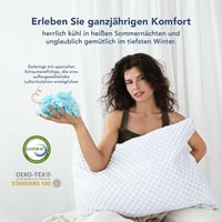 Pernă cu spumă cu memorie MKS 80x80 cm - Pernă moale cu gel pentru dormit pe lateral, cu design ergonomic tip nor și husă detașabilă 4