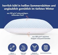 Pernă cu spumă cu memorie MKS 80x80 cm - Pernă moale cu gel pentru dormit pe lateral, cu design ergonomic tip nor și husă detașabilă 3