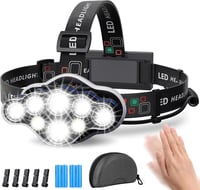MLIAIMCE 18000 Lumens LED fejlámpa 8 üzemmód USB töltős vízálló horgászat kamp 1