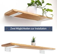 MLOQI 6 db fehér polctartó konzol, 20 cm fém sarok fali polckonzol, 0.5 cm vastag, 50 kg teherbírás, nehéz kivitel 4