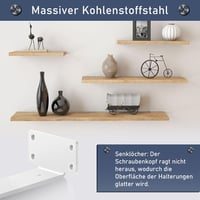MLOQI 6 db fehér polctartó konzol, 20 cm fém sarok fali polckonzol, 0.5 cm vastag, 50 kg teherbírás, nehéz kivitel 3