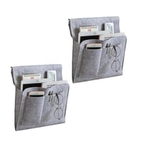Závesný organizér na posteľ Mlysnd - 34x21 cm - svetlosivý - 2 ks 2