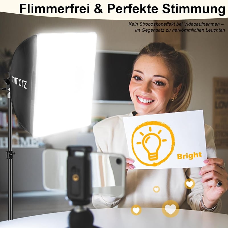 mmcrz 2db Profi Softbox Szett 40x40cm 85W LED Lámpa Fotózáshoz Videózáshoz