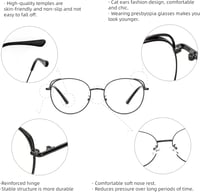 MMOWW Kék Fény Szűrő Olvasószemüveg Unisex Kerek Fém Keret +2.5 Dioptria 4