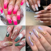 Set 500 tipsuri pentru unghii tehnice Mnsconkl, acril transparent, stil franțuzesc, pentru femei și fete 7