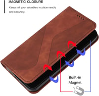 Mo-Somnus Motorola Moto Edge 20 Pro flip bőr tok, kártyatartóval - barna 4