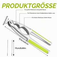 Set de 4 piese MOAZIFI pentru spart nuci, spărgător de nuci din metal cu mâner negru-verde și 2 accesorii pentru scos miezul, pentru alune, nuci de Brazilia, crabi și homari 2