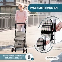 Mobiclinic Coliseo sklopiva hodalica s košarom za kupovinu i sjedalom, torba od 21 litre, naslon za leđa, 4 kotača, kočnica na jednu ruku, lagana i stabilna 6