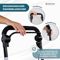 Mobiclinic Coliseo sklopiva hodalica s košarom za kupovinu i sjedalom, torba od 21 litre, naslon za leđa, 4 kotača, kočnica na jednu ruku, lagana i stabilna 8