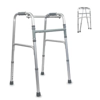 Cadru de mers pliabil Mobiclinic Columna, fără roți, aluminiu, cu picioare antiderapante, sarcină max. 100 kg, gri 1