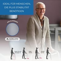 Cadru de mers pliabil Mobiclinic Columna, fără roți, aluminiu, cu picioare antiderapante, sarcină max. 100 kg, gri 3
