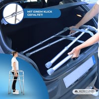 Cadru de mers pliabil Mobiclinic Columna, fără roți, aluminiu, cu picioare antiderapante, sarcină max. 100 kg, gri 4