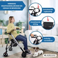 Skladací štvorkolesový rolátor Mobiclinic Dehesa s košíkom a sedadlom – perleťovo sivý 8