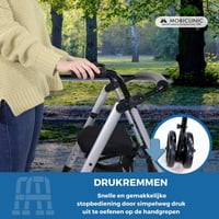 Skladací štvorkolesový rolátor Mobiclinic Dehesa s košíkom a sedadlom – perleťovo sivý 6
