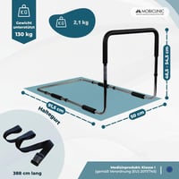 Mobiclinic Diana zábrana na posteľ pre seniorov, výškovo nastaviteľná, 94x51 cm, čierna, polstrovaná rukoväť, oceľ, nosnosť 130 kg, jednoduchá montáž 2
