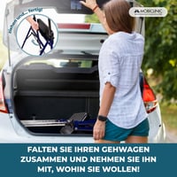 Mobiclinic Emérita sklopiva hodalica za starije osobe - čelična, ergonomske ručke, podstavljeno sjedalo, 2 kotača, plava, nosivost 100 kg 5