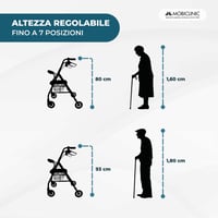 Sklopiva hodalica Mobiclinic Escorial s košarom i sjedalom, do 110 kg - bordo 2