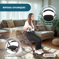 Sklopiva hodalica Mobiclinic Escorial s košarom i sjedalom, do 110 kg - bordo 6