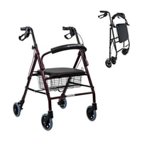 Sklopiva hodalica Mobiclinic Escorial s košarom i sjedalom, do 110 kg - bordo 1