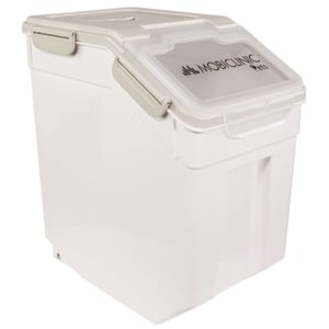 Mobiclinic Feedpet spremnik za hranu za pse, kapacitet 20L/8kg, hermetički poklopac, mjerna žlica, kotačići, prozirni prozorčić, 23x25,5x36,5 cm