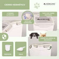Mobiclinic Feedpet zásobník na krmivo pre psov, kapacita 20 l / 8 kg, vzduchotesné veko, odmerka, kolieska, priehľadné okienko, 23x25,5x36,5 cm 5
