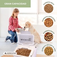 Mobiclinic Feedpet zásobník na krmivo pre psov, kapacita 20 l / 8 kg, vzduchotesné veko, odmerka, kolieska, priehľadné okienko, 23x25,5x36,5 cm 3