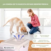 Mobiclinic Feedpet zásobník na krmivo pre psov, kapacita 20 l / 8 kg, vzduchotesné veko, odmerka, kolieska, priehľadné okienko, 23x25,5x36,5 cm 6
