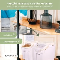 Mobiclinic Feedpet zásobník na krmivo pre psov, kapacita 20 l / 8 kg, vzduchotesné veko, odmerka, kolieska, priehľadné okienko, 23x25,5x36,5 cm 4