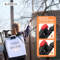 Mobiclinic Fumibug chrbtový postrekovač 16 litrový, so 4 nastaviteľnými tryskami, ľahký 2 kg, záhradný postrekovač na ochranu rastlín a zavlažovanie 7