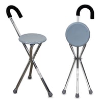 Skladacia vychádzková palica so sedadlom Mobiclinic Gloria, trojnožková, hliníková, ergonomická rukoväť, protišmyková, max. 90 kg, sivá 1