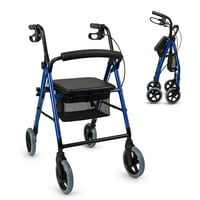 Mobiclinic Hércules 4 kerekű rollator időseknek - összecsukható, állítható, üléssel, kosárral, fékkel - kék - max. 100 kg teherbírás 1