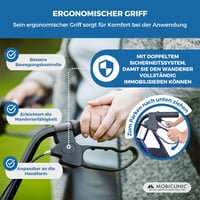 Mobiclinic Hércules 4 kerekű rollator időseknek - összecsukható, állítható, üléssel, kosárral, fékkel - kék - max. 100 kg teherbírás 6