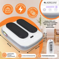 Elektrický prístroj na precvičovanie nôh Mobiclinic Legfit pre seniorov a mladých, pasívna gymnastika, s diaľkovým ovládaním, nastaviteľná rýchlosť, sivá, 46x40x13 2