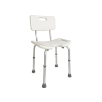 Mobiclinic Marisma stolica za tuširanje s naslonom, podesiva visina 74-89 cm, U-oblik, aluminij i PVC, maks. 100 kg, za starije i teško pokretne osobe 1
