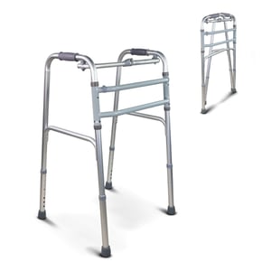 Mobiclinic Mezquita sklopiva hodalica od aluminija, podesiva po visini, s protukliznim stopicama, laganog i uskog dizajna, 75 cm