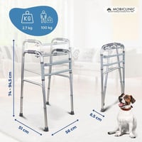 Mobiclinic Mezquita sklopiva hodalica od aluminija, podesiva po visini, s protukliznim stopicama, laganog i uskog dizajna, 75 cm 2