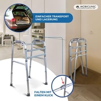 Mobiclinic Mezquita sklopiva hodalica od aluminija, podesiva po visini, s protukliznim stopicama, laganog i uskog dizajna, 75 cm 4